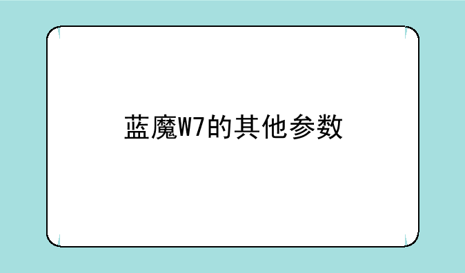蓝魔W7的其他参数