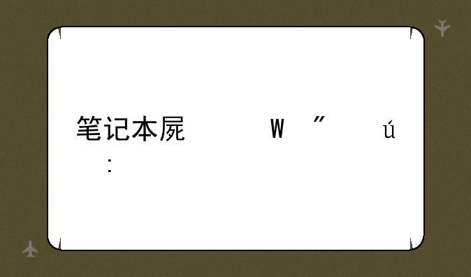 笔记本屏幕分辨率