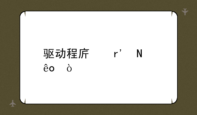 驱动程序有哪些？