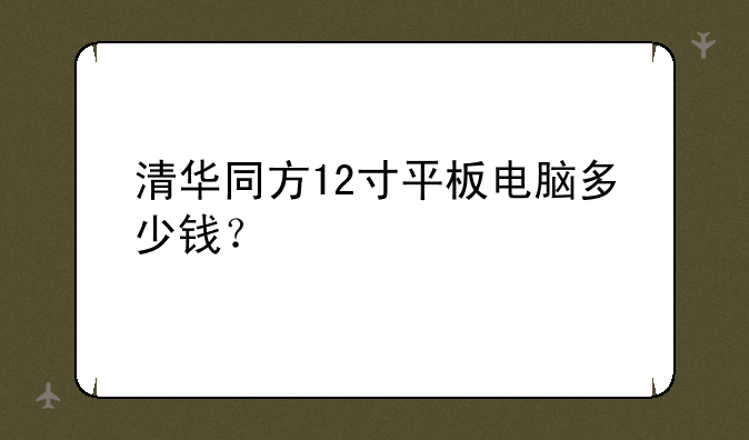 清华同方12寸平板电脑多少钱？