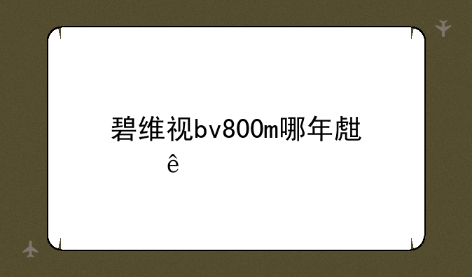 碧维视bv800m哪年生产