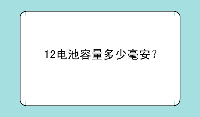 12电池容量多少毫安？