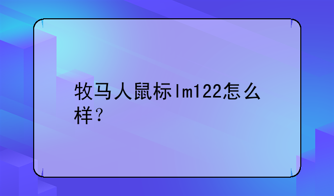 牧马人鼠标lm122怎么样？