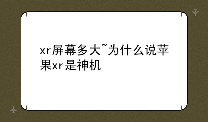 xr屏幕多大~为什么说苹果xr是神机