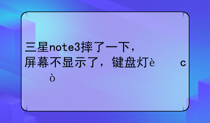 三星note3摔了一下，屏幕不显示了，键盘灯还亮？
