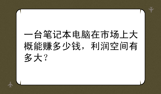 一台笔记本电脑在市场上大概能赚多少钱，利润空间有多大？