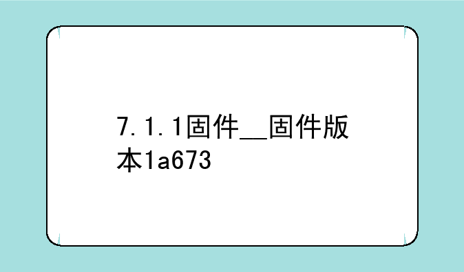 7.1.1固件__固件版本1a673