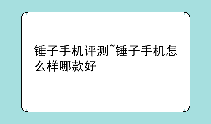 锤子手机评测~锤子手机怎么样哪款好