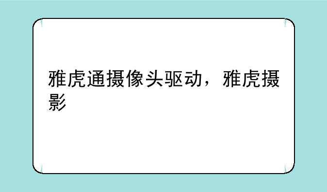 雅虎通摄像头驱动，雅虎摄影
