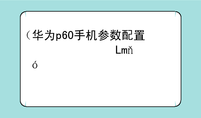 （华为p60手机参数配置）华为p60手机参数配置中关村