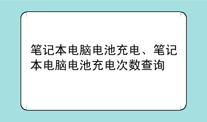 笔记本电脑电池充电、笔记本电脑电池充电次数查询