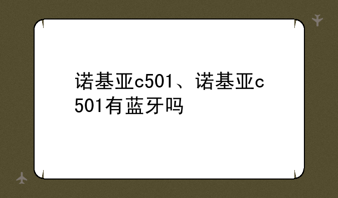 诺基亚c501、诺基亚c501有蓝牙吗