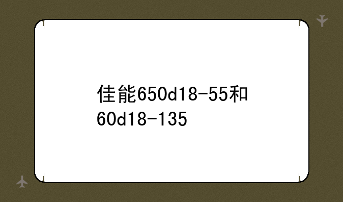 佳能650d18-55和60d18-135