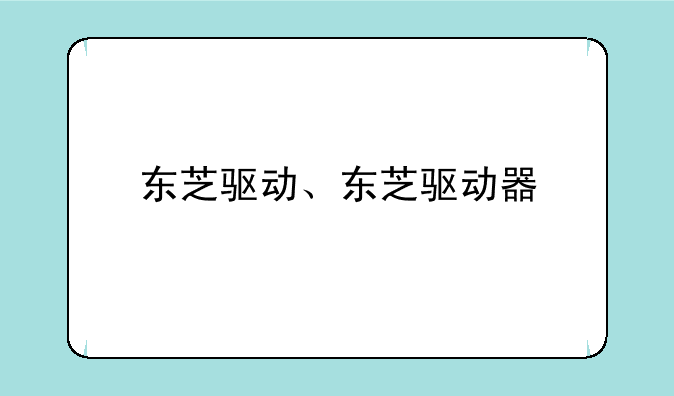 东芝驱动、东芝驱动器