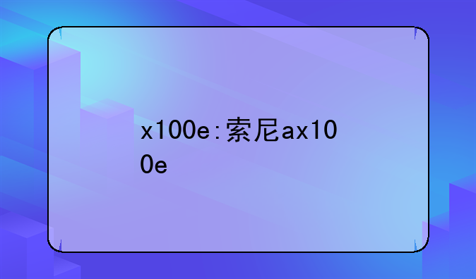x100e:索尼ax100e