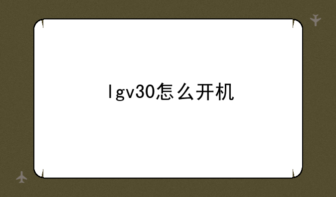 lgv30怎么开机